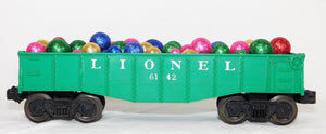 Lionel 6142 Classc Green Gondola w/Giant Christmas Ornaments Load Postwar custom