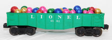 Load image into Gallery viewer, Lionel 6142 Classc Green Gondola w/Giant Christmas Ornaments Load Postwar custom
