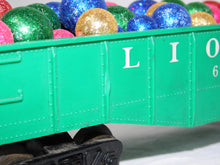 Load image into Gallery viewer, Lionel 6142 Classc Green Gondola w/Giant Christmas Ornaments Load Postwar custom
