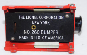 Lionel 260 Red Bumper Lighted Die Cast BOXED Tested works Lighted O/027 Super O