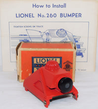 Load image into Gallery viewer, Lionel 260 Red Bumper Lighted Die Cast BOXED Works Lighted 1950s USA O C-8 earlier box
