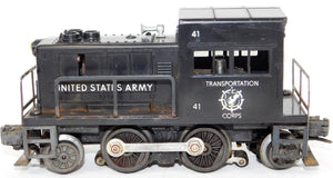 Lionel 41 US Army motorized unit diesel yard switcher Black O Gauge Runs Servicd