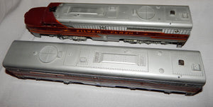 American Flyer Silver Flash Passenger Set K5469WT PA diesels 477 478 Chestnut stripes