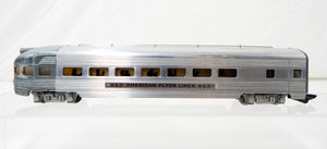 CLEAN American Flyer 663 Aluminum Observation Car Metal lighted w/drumhead 1950s