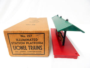 Lionel Trains 157 Postwar RED BASE Illuminated Station Platform CLEAN & SCARCE