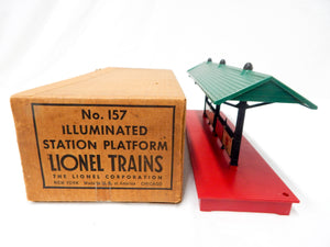 Lionel Trains 157 Postwar RED BASE Illuminated Station Platform CLEAN & SCARCE
