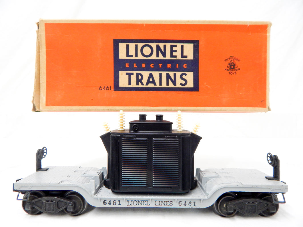 Lionel Trains 6461 transformer depressed center flatcar insulators 1949-50 BOXED
