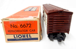 BOXED Lionel Train 6672 Santa Fe SFRD Refrigerator Car blue letters 1954 Postwar