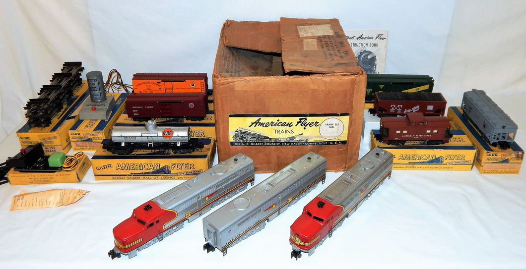 1954 American Flyer 5374W The Chief Santa Fe Freight Set BOXED 4713 PAs +7 cars!
