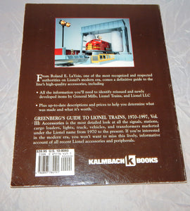 Greenberg's Guide Lionel Trains 1970-1997 Volume 3 : Accessories 10-8060 LaVoie