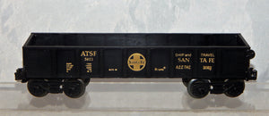 K-Line 5611 Santa Fe ATSF Black Drop end gondola w/ GOLD print 027 O Train Marx