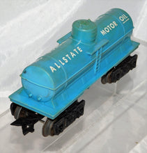 Load image into Gallery viewer, Marx 9553 Blue Allstate Motor Oil Single dome Tank Car Sears Type F trucks 1959
