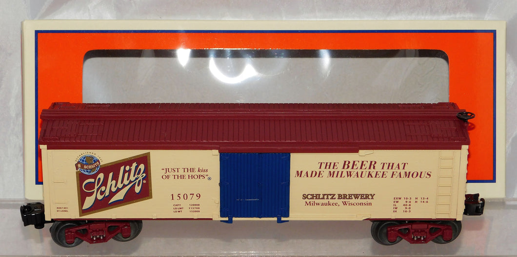 Lionel 6-15079 Schlitz Beer Woodside Reefer Refrigerator car Milwaukee O