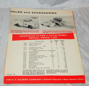 American Flyer 1961 Folder D2242 Rev AUTORAMA RACE SETS Highway System slot car