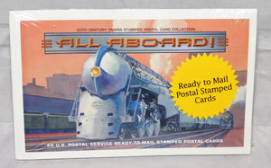 20 ALL ABOARD USPS Railroad Train Ready To Mail Stamped Post Cards Sealed 1998