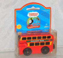 Load image into Gallery viewer, Thomas Tank Engine Wooden Bulgy bus NEW IN PACKAGE Retired LC 99181 double decker 2001
