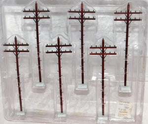 Lionel 6-37851 Scale-sized Telephone Poles Nicely Detailed 7.5" tall Set of 6