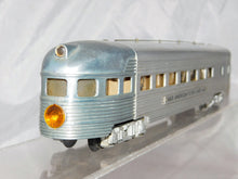Load image into Gallery viewer, CLEAN American Flyer 663 Aluminum Observation Car Metal lighted w/drumhead 1950s S
