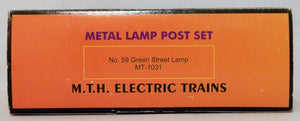 MTH 30-1031 #59 Gooseneck Lamp Classic Single Arc Teardrop Street Lamps GREEN (2