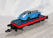 Load image into Gallery viewer, American Flyer 715 Unloading flatcar w/Blue &amp; Silver Manoil Coupe 1952 blue ramp
