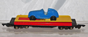 American Flyer 715 Unloading flatcar w/original Tootsietoy Blue Racer Works '52