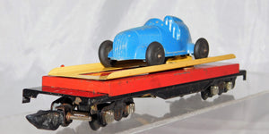 American Flyer 715 Unloading flatcar w/original Tootsietoy Blue Racer Works '52