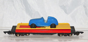 American Flyer 715 Unloading flatcar w/original Tootsietoy Blue Racer Works '52