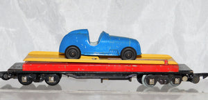 American Flyer 715 Unloading flatcar w/original Tootsietoy Blue Racer Works '52