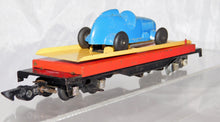 Load image into Gallery viewer, American Flyer 715 Unloading flatcar w/original Tootsietoy Blue Racer Works &#39;52
