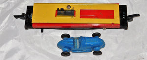 American Flyer 715 Unloading flatcar w/original Tootsietoy Blue Racer Works '52