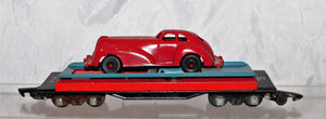 American Flyer 715 Unloading flat car w/ RED Manoil Coupe 1948 Works Operating S