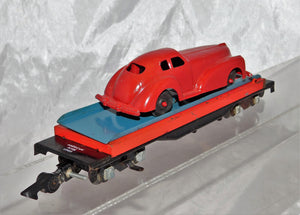 American Flyer 715 Unloading flat car w/ RED Manoil Coupe 1948 Works Operating S