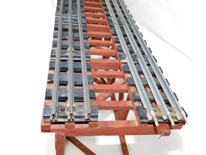 Wooden Truss Deck Open Top Bridge 40" for 2 O lines or G / Standard Gauge w/track