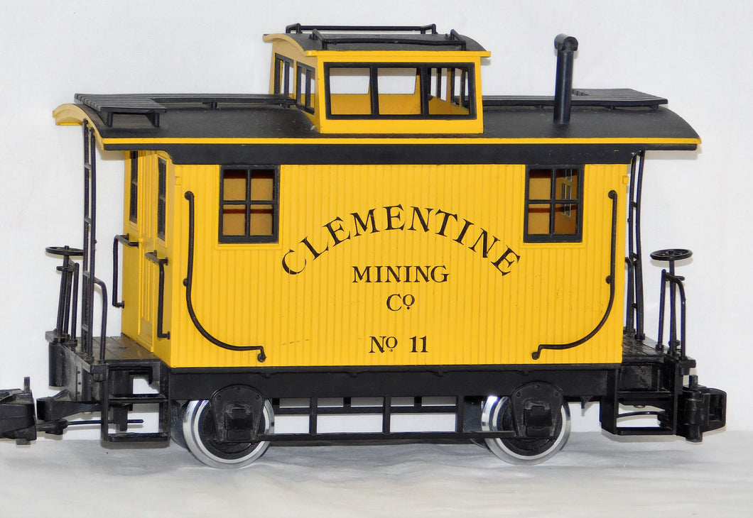 Bachmann Clementine Mining Company Bobber Caboose #11 Metal Wheels G gauge train