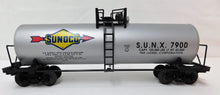 Load image into Gallery viewer, Lionel 6-17910 Sunoco Tank Car Oil Gas Petroleum Standard O Gauge Silver Unibody

