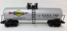 Load image into Gallery viewer, Lionel 6-17910 Sunoco Tank Car Oil Gas Petroleum Standard O Gauge Silver Unibody
