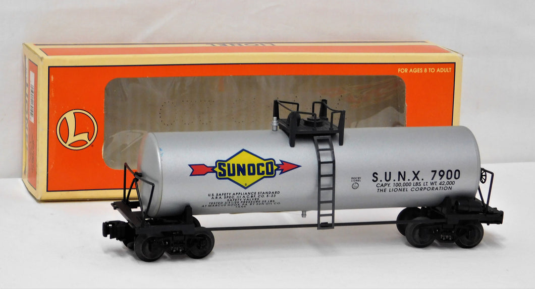 Lionel 6-17910 Sunoco Tank Car Oil Gas Petroleum Standard O Gauge Silver Unibody