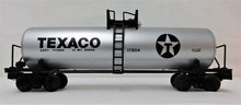 Load image into Gallery viewer, Lionel 6-17904 Texaco Tank Car Oil Gas Petroleum Standard O Gauge Silver Unibody Trains
