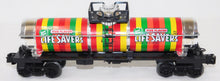 Load image into Gallery viewer, Lionel Trains 6-9278 Lifesavers Tank Car 1978 Boxed C-7+ Chrome REAL NICE O gaug
