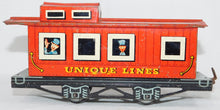 Load image into Gallery viewer, UNIQUE Arts 1950 TRAIN set #1950 Steam w/ JewelT Circus Tiger car &amp; freight cars
