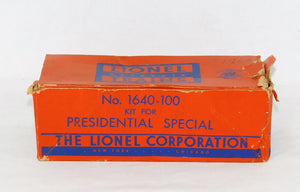 Lionel 1640-100 BOXED Accessories for 1960 Presidential Special 1640W banners +