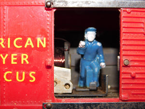 American Flyer Circus Operating Boxcar (734) Red w/ Yellow re- lettering #160 S