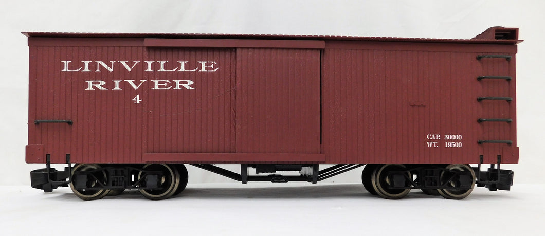 Bachmann 93321 Linville River #4 Wood-sided Box Car Metal Wheels Knuckle coupl G
