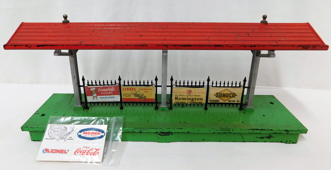 Lionel 156 Station Platform Passenger Lighted Vintage Ads  O Gauge w/Extra Signs