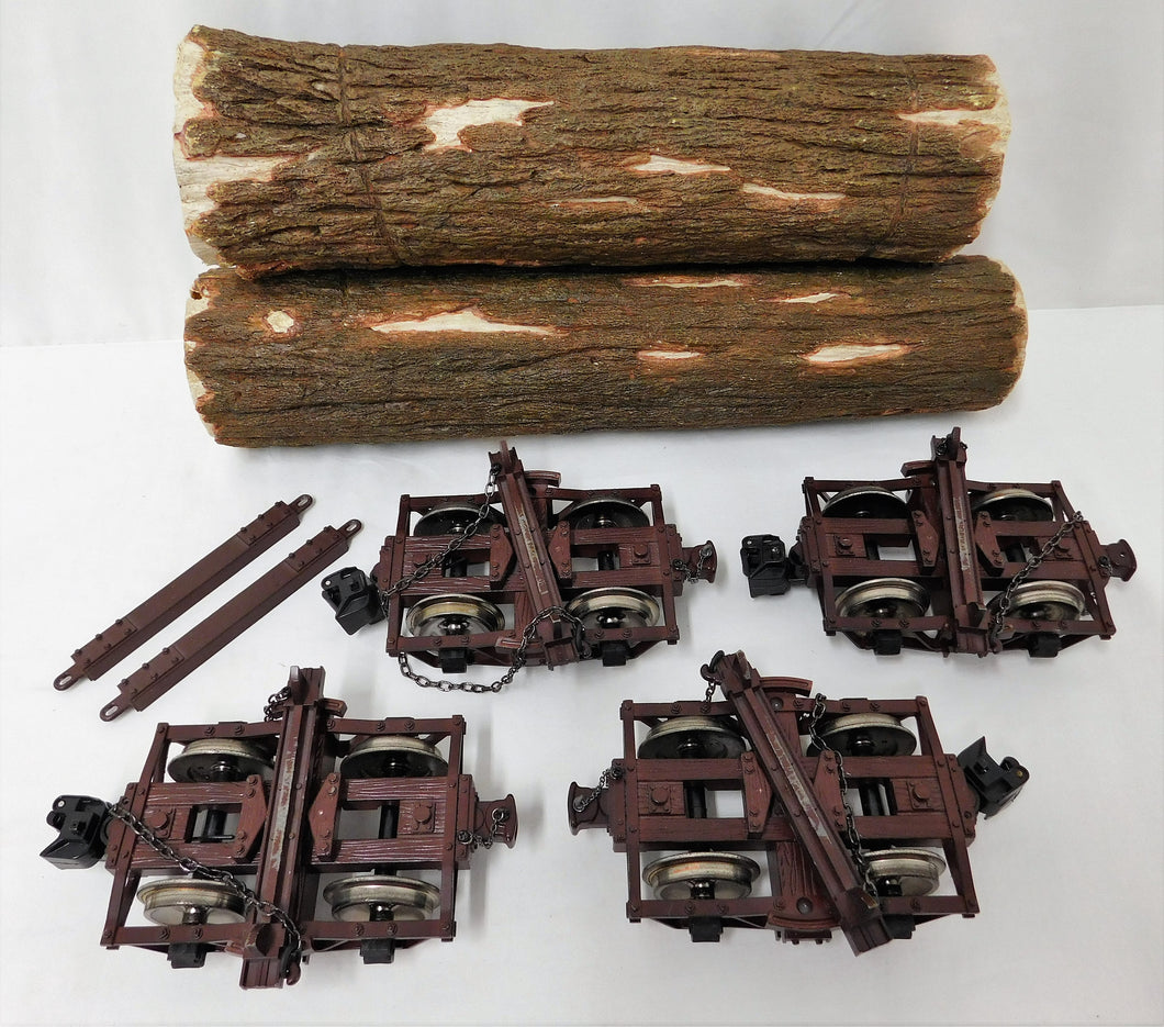 LGB 45770 Set of Two disconnect log cars brown w/ Large logs & drawbars G gauge