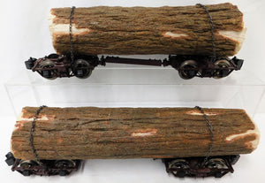 LGB 45770 Set of Two disconnect log cars brown w/ Large logs & drawbars G gauge