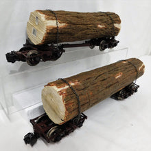Load image into Gallery viewer, LGB 45770 Set of Two disconnect log cars brown w/ Large logs &amp; drawbars G gauge

