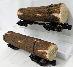 LGB 45770 Set of Two disconnect log cars brown w/ Large logs & drawbars G gauge