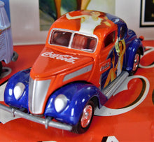 Load image into Gallery viewer, Johnny Lightning 3 Coca-Cola Poster Cars 1/64 37 Ford Coupe T-Bird VW Bus Great for American FLYER loads
