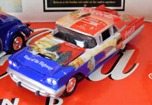 Load image into Gallery viewer, Johnny Lightning 3 Coca-Cola Poster Cars 1/64 37 Ford Coupe T-Bird VW Bus Great for American FLYER loads
